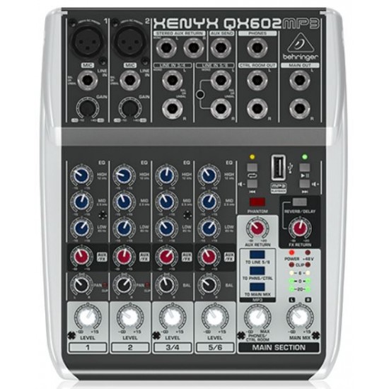 德國 BEHRINGER QX602MP3 耳朵牌 MP3播放 6軌混音器 德國 BEHRINGER QX602MP3 耳朵牌 MP3播放 6軌混音器