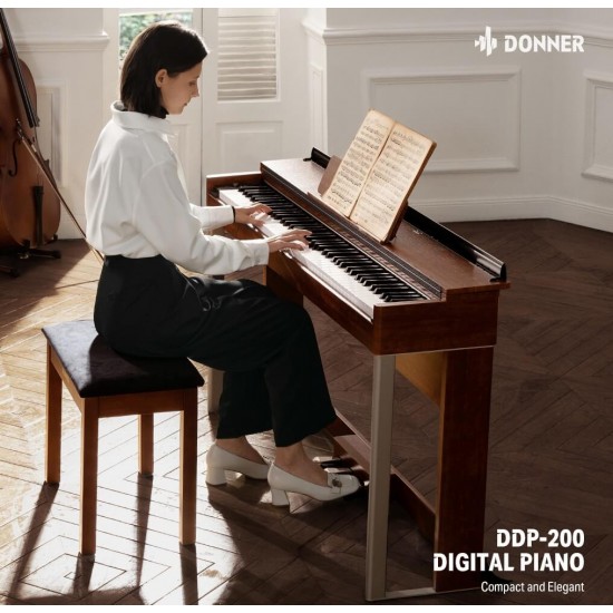 Donner DDP-200 Wooden 88 Key2電鋼琴結合聲學與美學 Donner DDP-200 Wooden 88 Key2電鋼琴結合聲學與美學