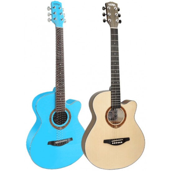 Ultra B-236 經典薄桶40吋缺角民謠吉他- 粉色，藍色