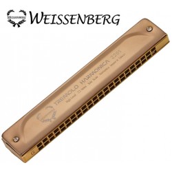 韋笙堡 WEISSENBERG 高級款2202-RG 22孔複音口琴-玫瑰金