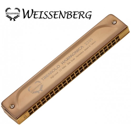 韋笙堡 WEISSENBERG 高級款2202-RG 22孔複音口琴-玫瑰金 韋笙堡 WEISSENBERG 高級款2202-RG 22孔複音口琴-玫瑰金