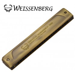 韋笙堡 WEISSENBERG 2203-RS 專業款22孔複音口琴(青古銅)