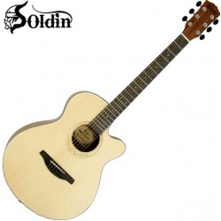 Soldin SA-4070A 雲杉單板民謠吉他 SA4070羽毛木刷色木吉他